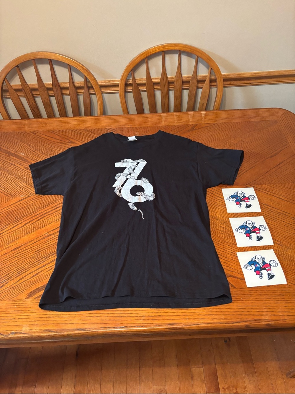 Philadelphia 76ers Shirt Mens Black Phila Unite Playoff Bundle Plus 3 Stickers